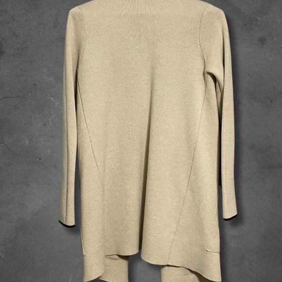 Zara Ivory Knit Open Front Sweater Coat Size S - Picture 9 of 12